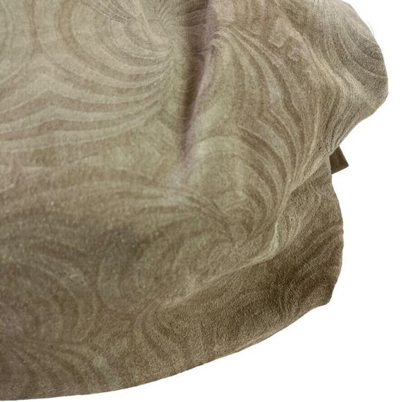 Stone Mountain Suede Embossed Swirl Print Large Double Handle Handbag Purse Bag - Picture 2 of 16